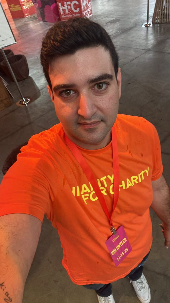 Andrew Rahal volunteering at Hilarity for Charity