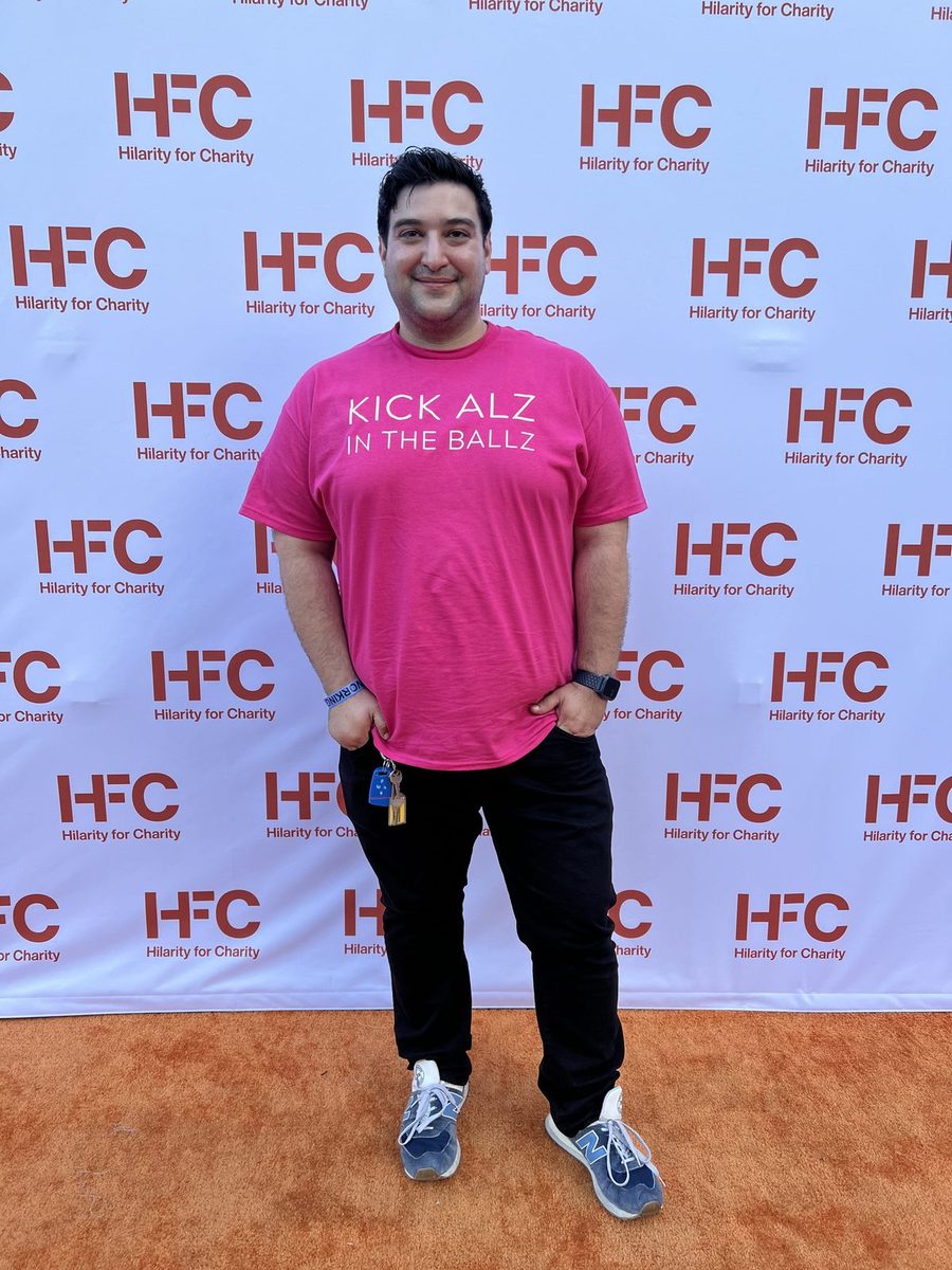 Andrew Rahal at a Hilarity for Charity event